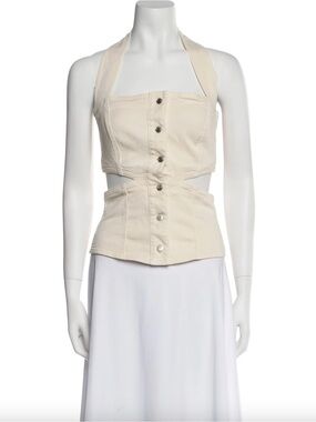 Nanushka Sleeveless Halter Button-Front Top (Great Condition)